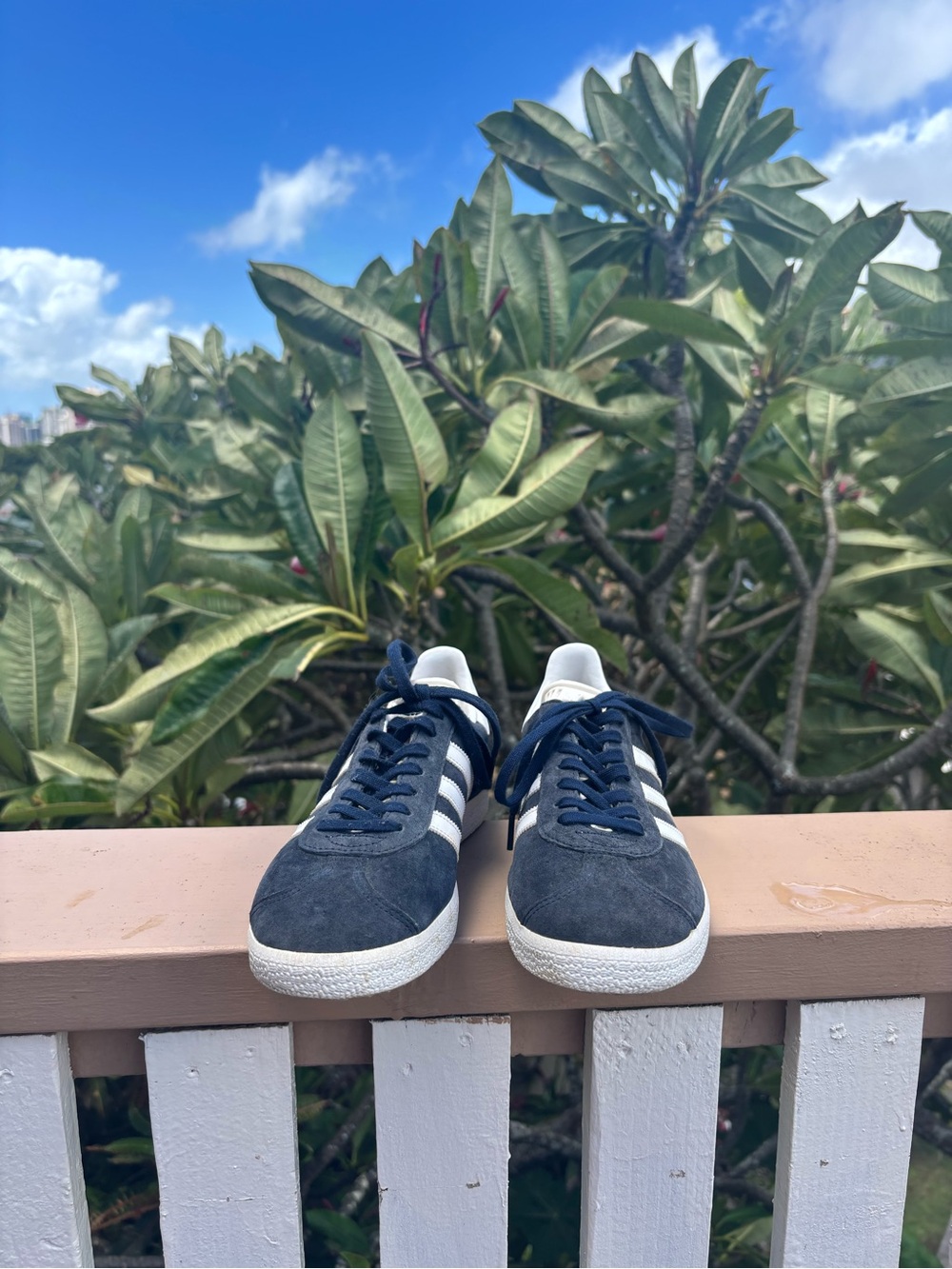 Adidas Gazelle Navy Suede Sneakers with White Stripes